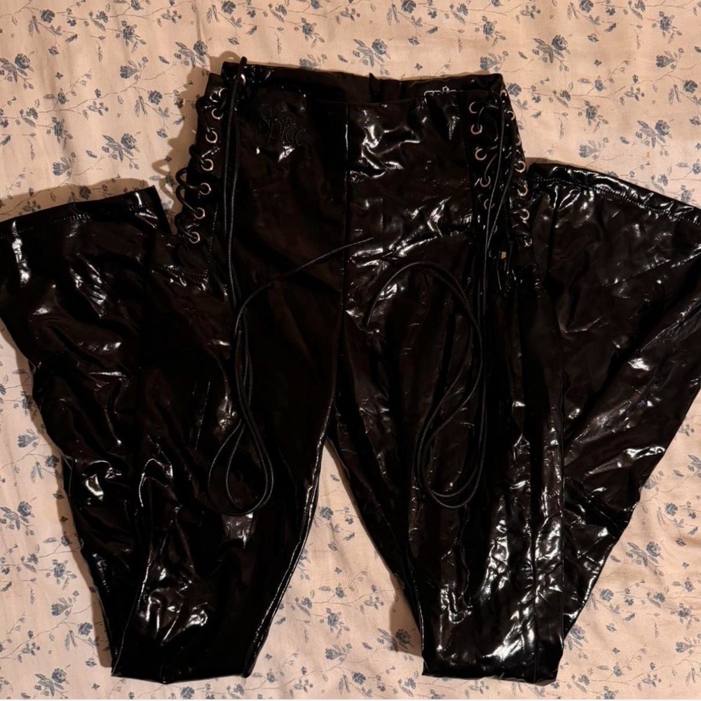 SPICE brand Black Patent Lace-Up Pants